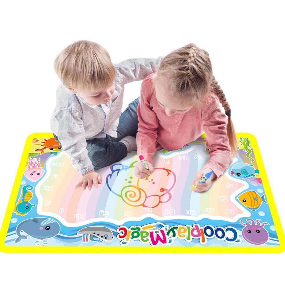 Magic Water Painting Drawing Mat & 2 Pens Doodle Board Coloring Books for Kids Children Educational Toys - SJB-DIAMOND ELITES