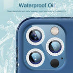 2023 New Diamond Bling Metal Ring Glass Protective Cap For iPhone 14 13 12 11 Pro Max Mini Camera Lens Circle Protector Paste Tempered Glass Camera Cover Camera Lens Protector Stevvex
