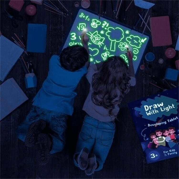A3 A4 A5 Kids Luminous Drawing Board with Light-Fun Magic Sketchpad Draw Tablet Fluorescent Pen Russian English Light Up Toys - SJB-DIAMOND ELITES