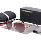 Elegant Women Gradient Luxury Polarized Sunglasses Luxury Round Eyewear With Metal High Quality Frame  lunette de soile - SJB-DIAMOND ELITES