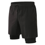 4 Way Stretch Black Sportswear Men's Shorts Activewear With Pocket