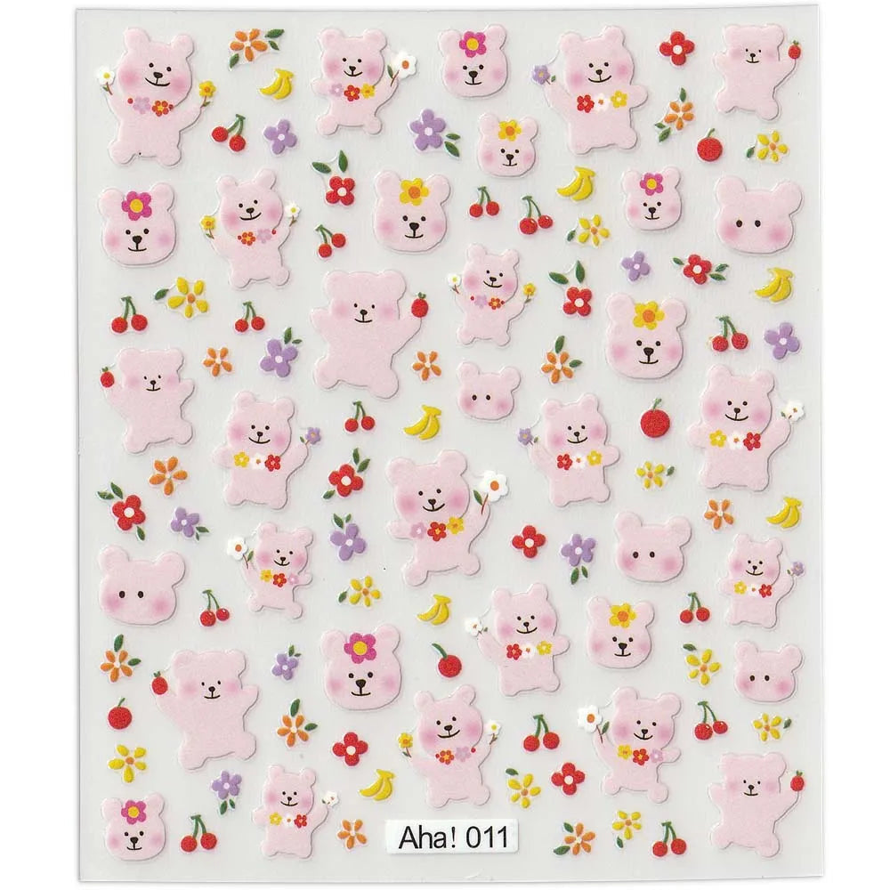 42Model Sticker Nail Decal 3D Adhesive Patch,Smile/Animal/Flower Nail Art Decorations Manicure Sticker Easter Day Design Decal- Lootquake LLC