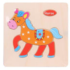 Baby Toys Wooden 3D Puzzle Cartoon Animal Intelligence Kids Educational Brain Teaser Children Tangram Shapes Learning - SJB-DIAMOND ELITES