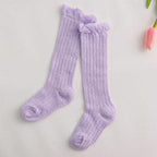 Non-slip Cotton Princess Knee High Long Skin-friendly Socks With Bow Mesh Newborn For Baby Girls Stevvex