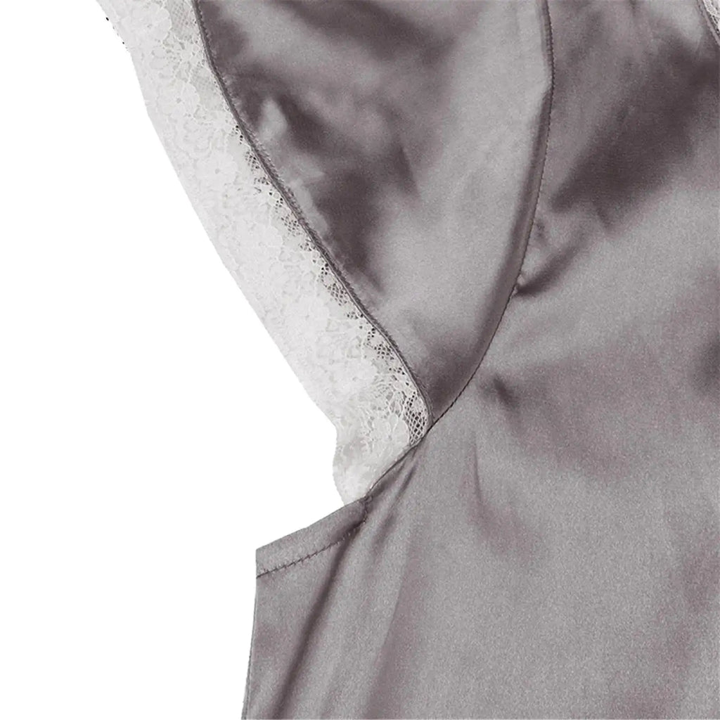 Women Summer Silk Sleepwear Short Sleeve V Neck Homewear Long Dress Nightgowns Sleepwear Sleep Tos Night Dress Underwear