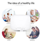 300 500ML Air Humidifier With Remote Control Colorful Non-printed Ultrasound Aroma Diffuser Pure White Dark Light Wood Grain Lootquake LLC
