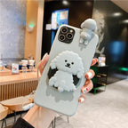 3D Cute Cartoon Dog Mirror Stand Phone Case For Iphone 13 Pro Max 12 11 Xr X Xs Max 5 6 7plus 8 Plus With Lanyard Cover Soft Durable Silicone Drop Protection Cover For Iphone Stevvex