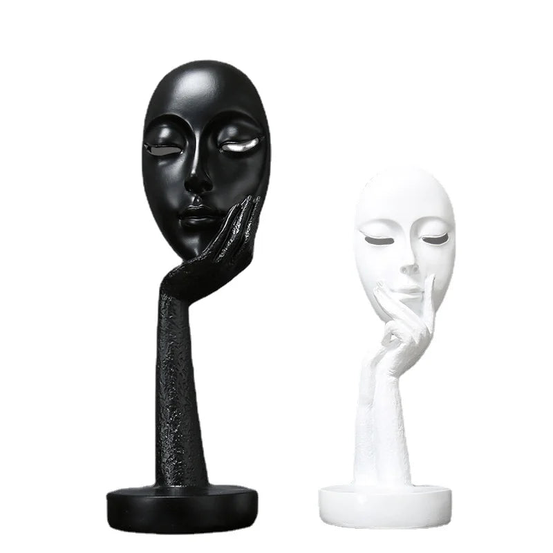 3D Face Mask Abstract Sculpture, Home Decoration Statue, Table Decorations Accessories, Art Figurine, Living Room Decor Lootquake LLC