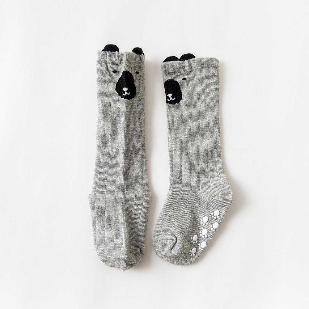 White Baby Sock Non Slip Cotton Long Socks Newborn Knee High Socks For Baby Girls Super Elastic Cute Design Stevvex
