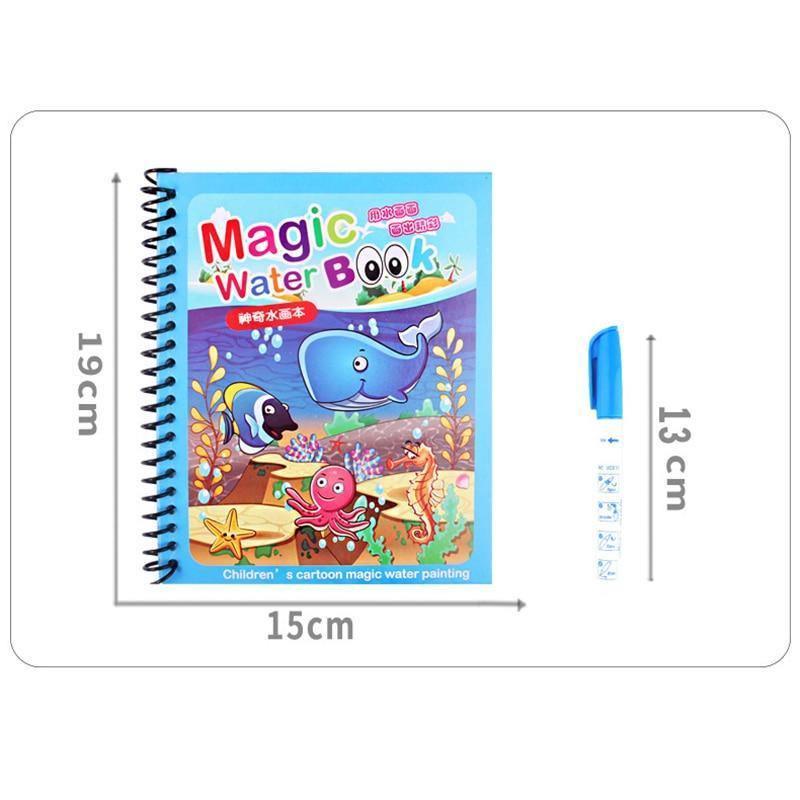 1pcs Magical Book Water Drawing Coloring Cartoons Books Doodle Pen Painting Drawing Board For Kids Toys Birthday Gift - SJB-DIAMOND ELITES