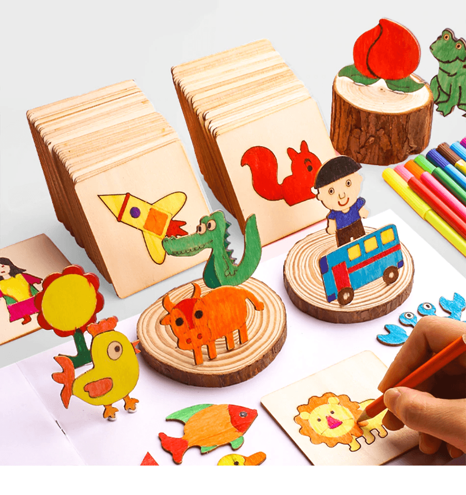 100Pcs Baby Toys Drawing Toys Coloring Board Children Creative Doodles Early Learning Education Toy Boy Girl Learn Drawing Tools - SJB-DIAMOND ELITES