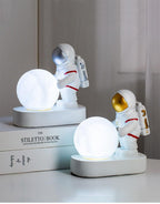 STEVVEX Astronaut Spaceman Moon Night Light Bedroom Bedside Desktop Creative Decoration Table Lamp Gift Light For Children Baby Kids - SJB-DIAMOND ELITES