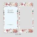 3D Curved Edge Tempered Glass for iPhone 6 6s 7 8 Plus Fashion Flowers Pattern Screen Protector Protective Film Tempered Glass Screen Protector Designed for iPhone Stevvex