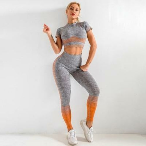 Women's Seamless Yoga Set Long Sleeve - SJB-DIAMOND ELITES