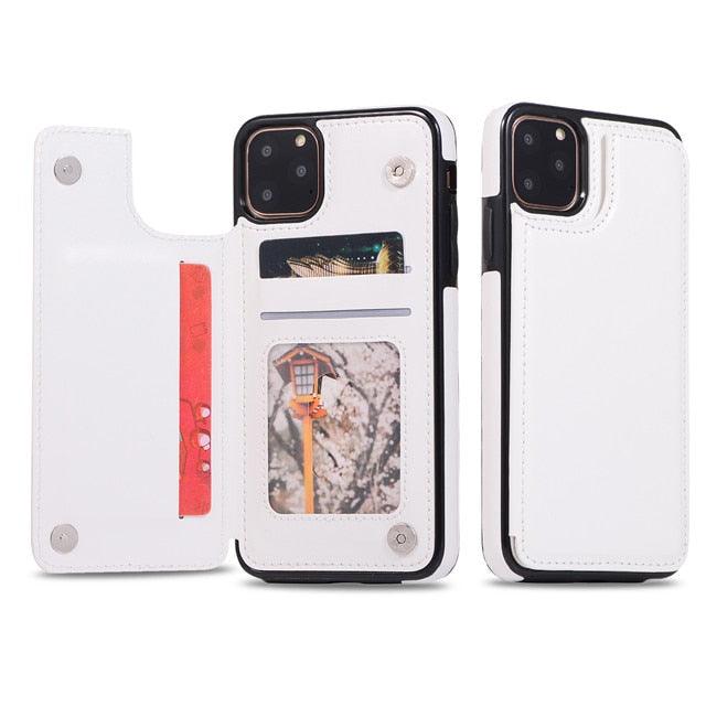 Luxury Leather Cover For iPhone 14 12 13 Mini 11 Pro XR XS Max 6 6s 7 8 Plus 5 5s Wallet Phone Card Slot Flip PU Leather Kickstand Card Slots Case Double Magnetic Clasp Durable Shockproof Cover For iPhone Stevvex