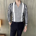 British Style Striped Shirts Mens Long Sleeve Business Formal Dress Shirt Casual Slim Fit Dress Streetwear Social Party Clothing Lootquake LLC