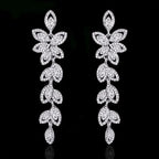 TREAZY Fashion Crystal Wedding Drop Earrings for Women Silver Color Bridal Dangle Earrings Brides Gifts Birthday Party Jewelry