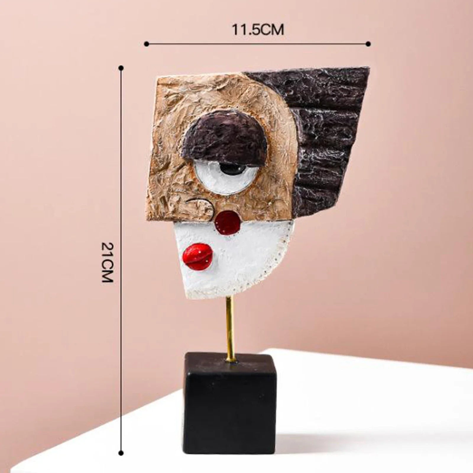 Creative Face Art Statue Sculpture Resin Crafts Figurine Abstract for Living Room Ornament Home Office Desktop Decoration Gift