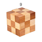 12 Style Brain Teaser 3D Wooden Interlocking Puzzles Game Toy Bamboo Small Size For Adults Kids - SJB-DIAMOND ELITES