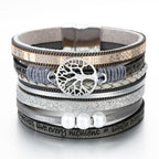 High Quality Handmade Elegant Fashion Luxury Modern New Amazing Charm Pearl Life of tree Leather Bracelets For Women - SJB-DIAMOND ELITES