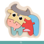Wooden Children Colorful Animal Stevvex Puzzle for Toddler Creative Puzzle Early Educational Toys for Boys and Girls 2-4 - SJB-DIAMOND ELITES