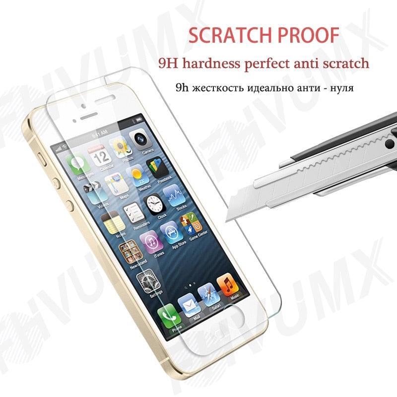 100D Transparent Tempered Glass For iPhone 7 8 6 6S Plus Glass Screen Protector On iPhone 5 5C 5S SE 2020 Glass Protective Film Tempered Glass Screen Protector Stevvex