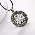 New Odin Symbol Rune Amulet Ally Chain Compass Viking Pendant Necklace Vegvisir Fashion Vintage Necklaces Jewelry Couple Gifts