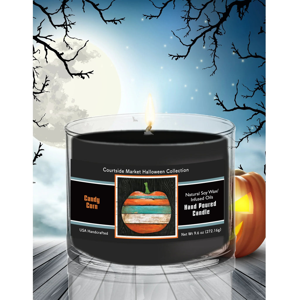 TD Courtside Market Striped Pumpkin Scented Candle Soy Wax in Glass Jar Lootquake LLC