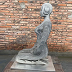Metal Decoration Stainless Steel Sitting Woman Sculpture