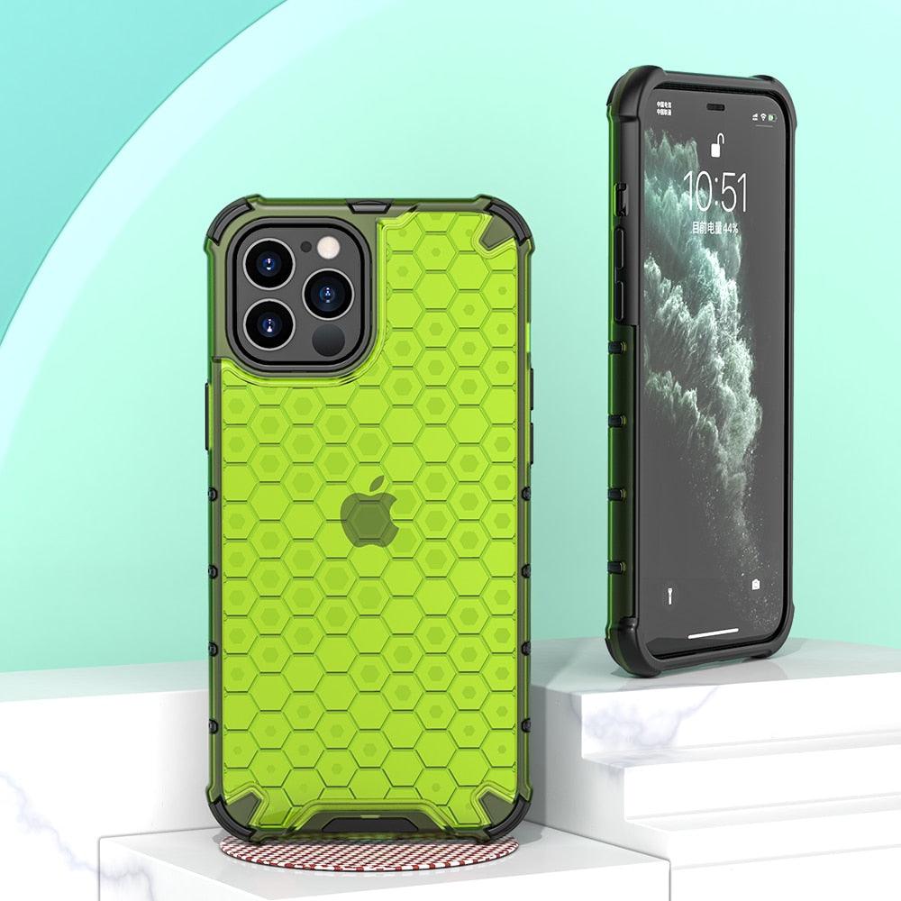Ultra-Protective Phone Case Shockproof Case for iPhone 12 Mini 12 Pro 11 Pro Max 6s Plus Honeycomb Phone Cover for iPhone SE 7 8 XR XS Max Shock Absorption Protection Shockproof Soft Material Protective Case Suitable for iPhone Stevvex
