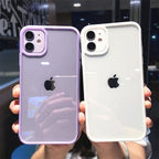Transparent Shockproof Bumper Phone Case For iPhone 11 12 13 14 Pro Max Mini Cute Candy Color Hard Cover  Luxurious Translucent Case for iPhone Stevvex