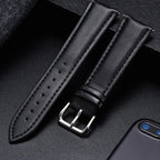 Motorola Moto Watch Band, Soft Calfskin Leather Strap, Steel Buckle