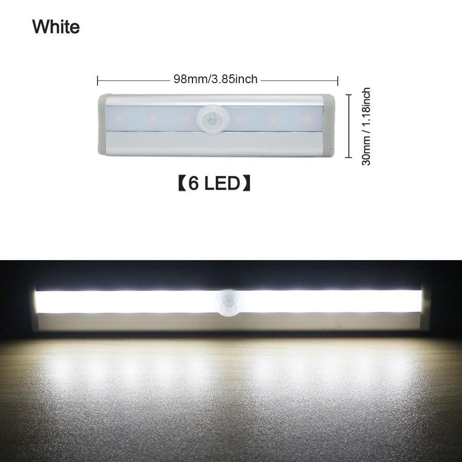 STEVVEX 6/10 LEDs PIR  with Motion Sensor Light for Cupboard, Wardrobe, Bed Lamp LED Under Cabinet Night Light For Closet Stairs Kitchen and multifunctional - SJB-DIAMOND ELITES