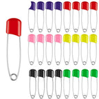 50Pcs Baby Safety Pins Plastic Head Cloth Diaper Pins Stainless Steel Sewing Safety Pins for Quilting Knitting Stitch Markers Stainless Steel Nappy Pins for Quilting Sewing Locking Safety Pins Stevvex
