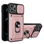 Shockproof Case for iPhone 13 12 11 Pro Max With Card Slot Ring Stand Camera Protection Phone Cover for iPhone XR XS Max Removable Card Holder Ring Holder Shockproof Protection Cover Stevvex