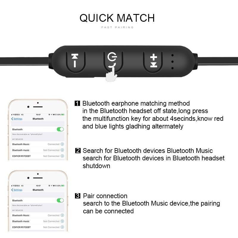 Luxury Modern New 5.0 Bluetooth Earphone Sports Neckband Magnetic Wireless earphones Stereo Earbuds Music Metal Headphones With Mic For All Phones - SJB-DIAMOND ELITES