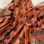 Neploe Vintage Print Holiday Long Dress Women High Waist Hip A Line Vestidos Summer 2025 New V Neck Sleeveless Camis Robe Slim