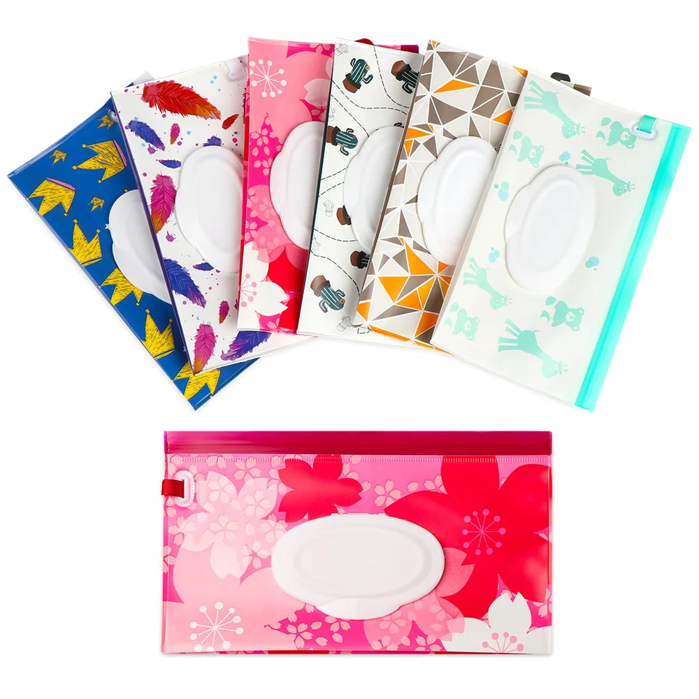 NEW Portable EVA Baby Wet Wipe Holder Case Reusable Refillable Wet Wipe Bag Tissue Box Snap-Strap Cosmetic Pouch Home Storage Lootquake LLC