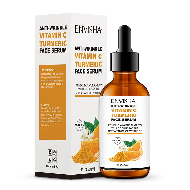 Vitamin C Turmeric Serum Facial Whitening Anti Aging Wrinkle Moisturizing Essence Face Korean Cosmetics Skin Care Shrink Pores Lootquake LLC