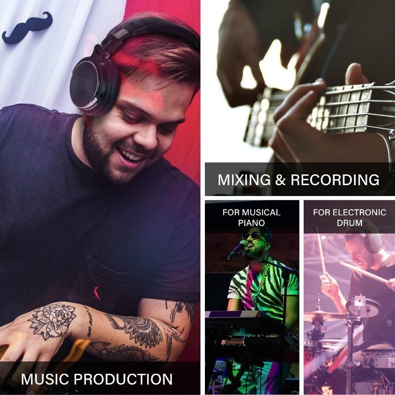 STEVVEX Wired Professional Studio Pro DJ Headphones With Microphone Over Ear HiFi Monitor Music Headset Earphone For Phone PC - SJB-DIAMOND ELITES