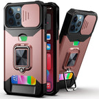 Slide Camera Cover Kickstand Card Wallet Case for iPhone11 X XS 8  Shockproof Protective Phone Case  Wallet Case for iPhone With Sliding Camera Case With Kickstand Magnetic Adjustable Ring Holder Stevvex