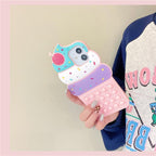 3D Delicious Cherry Ice Cream Silicone Phone Case For iphone 13 12 11 Pro Max Xs Xr 7 8 Plus X Se finger bubble game soft cover 3D Cartoon Cupcake Shape Soft Silicone Full Protection Shockproof Case Stevvex