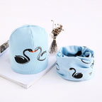 Star Print Cotton Hat And Scarf  Baby Beanie Kids Caps Children's Accessories For Boys and Girls