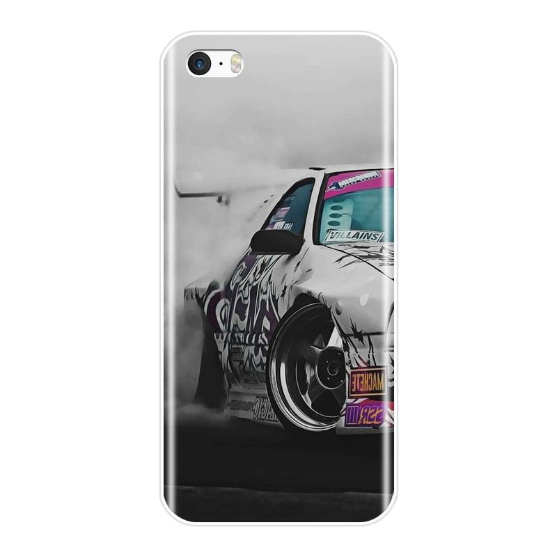 Cute Clear Flexible Silicone Auto  Boys Design Back Cover For iPhone 5 S 5C 5S SE Car Sports Car Cool Men Fashion Silicone Soft Phone Case For iPhone 4 S 4S Case Stevvex