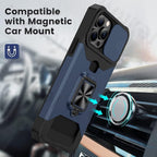Slide Camera Cover Kickstand Card Wallet Case for iPhone11 X XS 8  Shockproof Protective Phone Case  Wallet Case for iPhone With Sliding Camera Case With Kickstand Magnetic Adjustable Ring Holder Stevvex