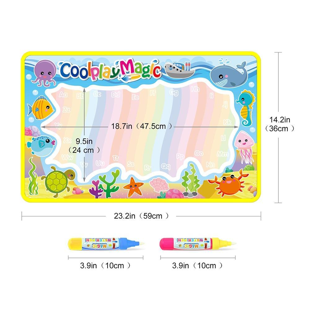 Magic Water Painting Drawing Mat & 2 Pens Doodle Board Coloring Books for Kids Children Educational Toys - SJB-DIAMOND ELITES