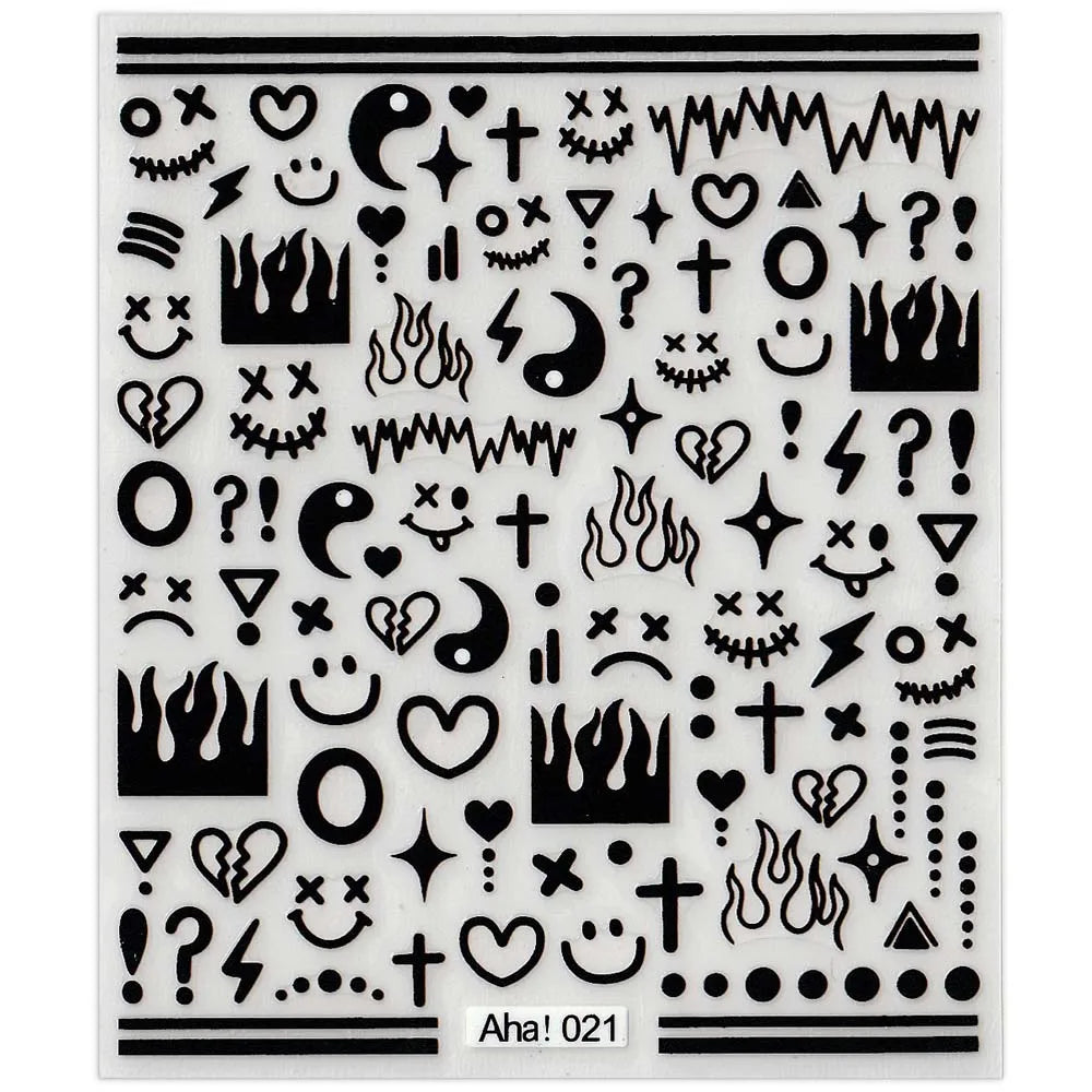 42Model Sticker Nail Decal 3D Adhesive Patch,Smile/Animal/Flower Nail Art Decorations Manicure Sticker Easter Day Design Decal- Lootquake LLC