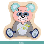 Wooden Children Colorful Animal Stevvex Puzzle for Toddler Creative Puzzle Early Educational Toys for Boys and Girls 2-4 - SJB-DIAMOND ELITES