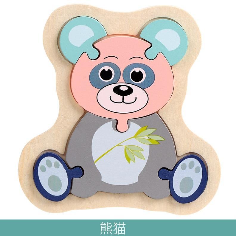 Wooden Children Colorful Animal Stevvex Puzzle for Toddler Creative Puzzle Early Educational Toys for Boys and Girls 2-4 - SJB-DIAMOND ELITES