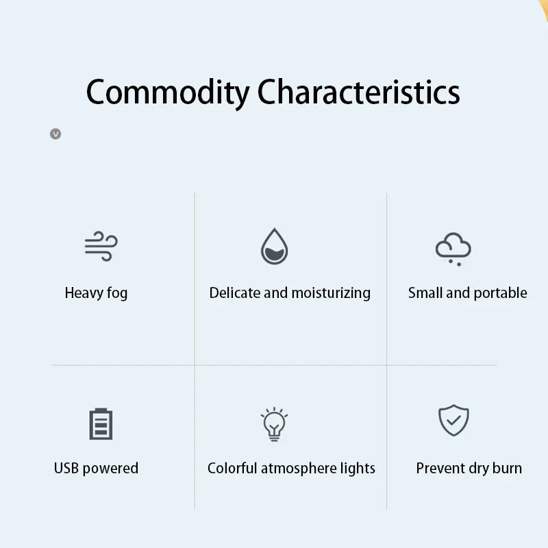 260ML Mini Humidifier USB Ultrasonic Air Humidifier LED Lamp Essential Oil Diffuser Car Purifier Aroma Anion Mist Maker portable